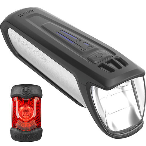 Akku-Beleuchtungsset IXON CORE 2 Highbeam + BRIXXI, B+M, sch