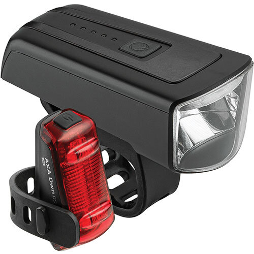 Akku-Beleuchtungsset DWN 100 / DWN REAR SIGNAL, AXA, schwarz