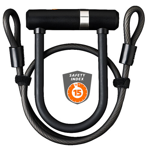 Bügelschloss NEWTON Mini Pro + Kabel 100/10, AXA, L=140mm, Ø