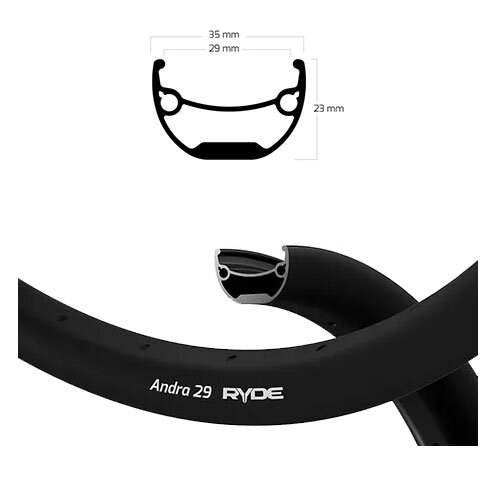 Felge ANDRA 29 29-559 Disc, Ryde, schwarz, 36 Loch, VL=8,5,