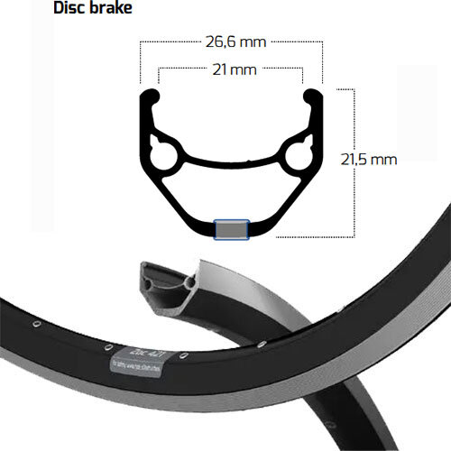 Felge ZAC 421 21-622 Disc, Ryde, schwarz, 32 Loch, VL=6,5, R