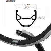 Felge ZAC 421 21-622 Disc, Ryde, schwarz, 32 Loch, VL=6,5, R
