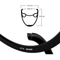 Felge DP 19 19-622 Disc, Ryde, schwarz, 32 Loch, VL=6,5, Ryd