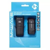 Batterie-Beleuchtungsset ATLAS K 51, M-WAVE, schwarz, 30 lx,