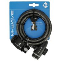 Spiralkabelschloss S 10.18, Clip on-Halter, M-WAVE, L=1.800m
