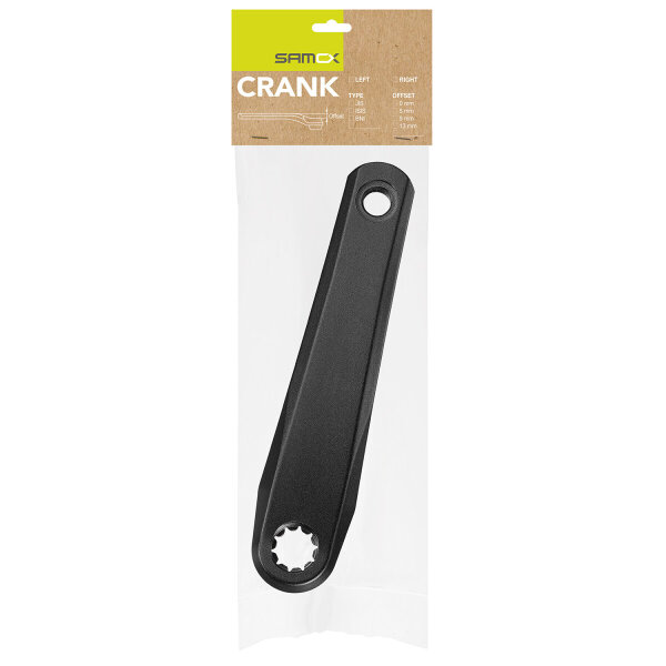 SAMOX Kurbelarm SHAPE2 ISIS 165/5 für Bosch Gen.1,2,4,5 / Brose, rechts, Alu, schwarz