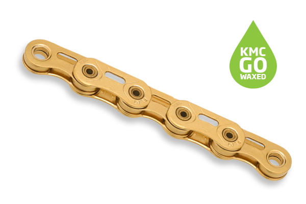 KMC Kette X-Flat SL, Sram 12-/13-fach, 126 Glieder, Ti-N Gold, waxed