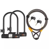 SET 2x: Bügelschloss mit Kabel - 14mm Bügel und...