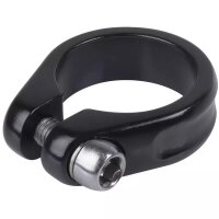 Sitzrohrklemme,  Alu, schwarz eloxiert, 28.6 mm, CrMo Schrau
