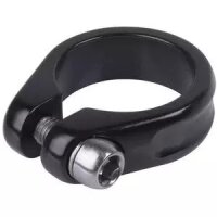 Sitzrohrklemme,  Alu, schwarz eloxiert, 28.6 mm, CrMo Schrau