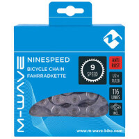 Fahrradkette M-WAVE, Anti-Rost, 1/2x11/128, 116 Glieder, 9-G