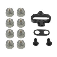 Halb-Clipless-Pedal Wellgo, Alu, silber mit schwarzem Käfig,