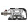 Halb-Clipless-Pedal Wellgo, Alu, silber mit schwarzem Käfig,