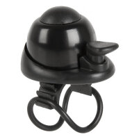 Mini-Glocke,  Alu, schwarz / schwarzes Kunststoff-Unterteil,