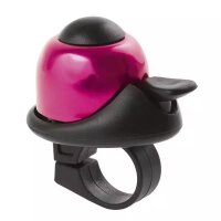 Mini-Glocke M-WAVE, Alu pink / schwarzes Kunststoff-Untertei
