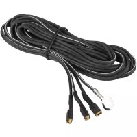 Fahrrad-Doppel-Lichtkabel, schwarz, 220 cm, mit 3 x Kabelsch