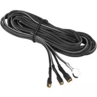 Fahrrad-Doppel-Lichtkabel, schwarz, 220 cm, mit 3 x Kabelsch