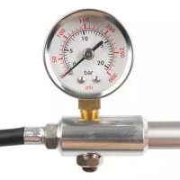 Shock-Pump, mit Manometer, Alu, mit Hebel um Luftverlust bei
