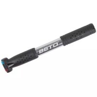 BETO Mini Pumpe, Alu, silber, mit ausziehbarem Schlauch, auf