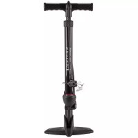 Standpumpe VENTURA, Stahl, schwarz, mit Manometer, mit Unive