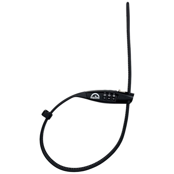 Squire Schloss STRAPLOK COMBI 10 - ultraleichtes Gurtschloss mit Zahlenkombinations-Schließung, 45cm, schwarz
