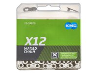 KMC Kette X12, 12-fach, 126 Glieder, silver/black, waxed...