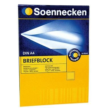 Soennecken Briefblock 1380  DIN A4 70g holzfrei 50blatt blanko weiß