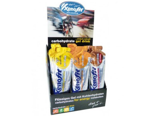 Carbohydrate Gel Drink-Display Xenofit 21 Beuteln á 60ml, 3 Sorten