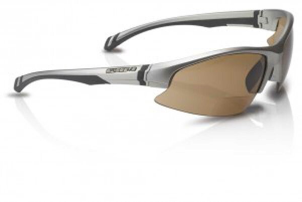 Sportbrille Swisseye Flash Bifocal Rah.silber-matt Glas braun 2,0 dpt